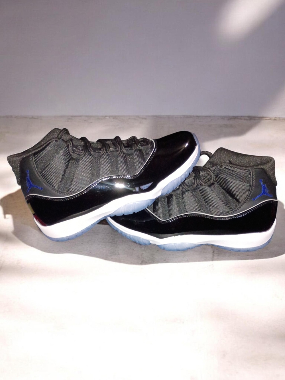 Jordan 12  "Space Jam"Men's Mid Top Sneakers in Black with Blue Accents